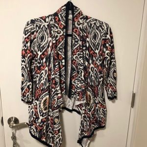 Patterned wrap sweater